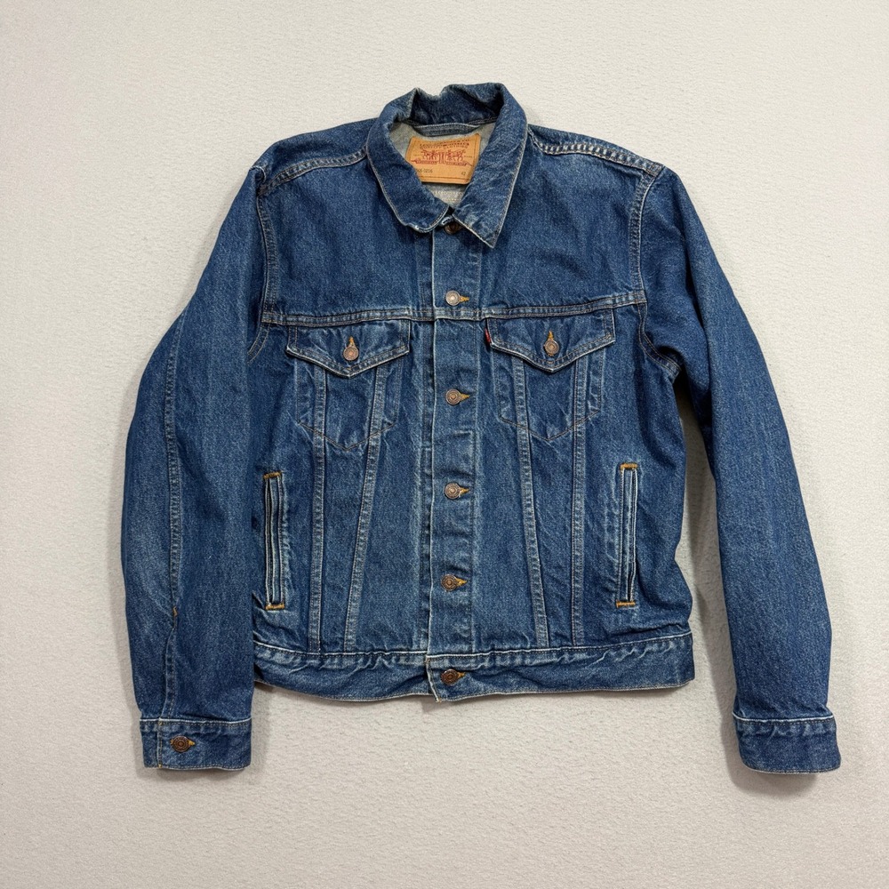 Vintage Levis Denim Jacket Men's 42 Blue 70506-0216 Trucker Made in USA 90s